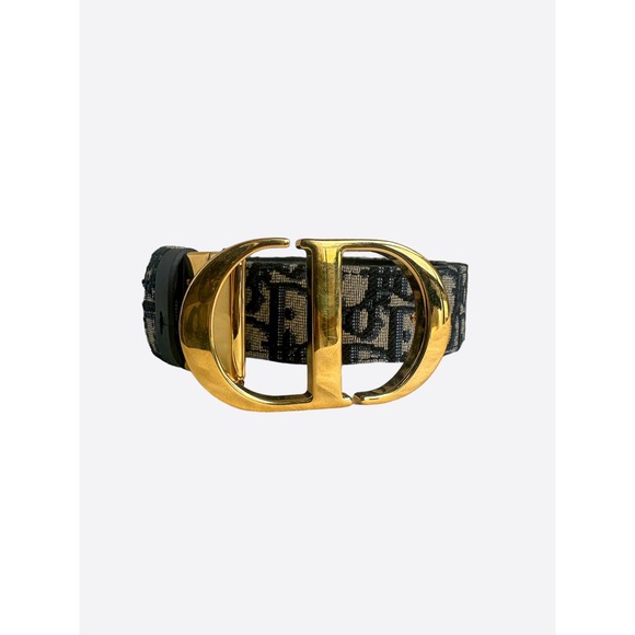Dior Beige Oblique & Black Reversible Gold Buckle Belt main image 5